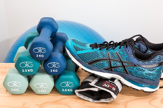 Shoes and Exercise weights